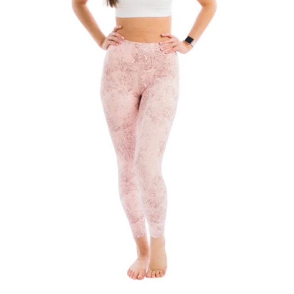 ZYIA Active Pink Etching Light n Tight High Rise 7/8 Leggings Women's 2